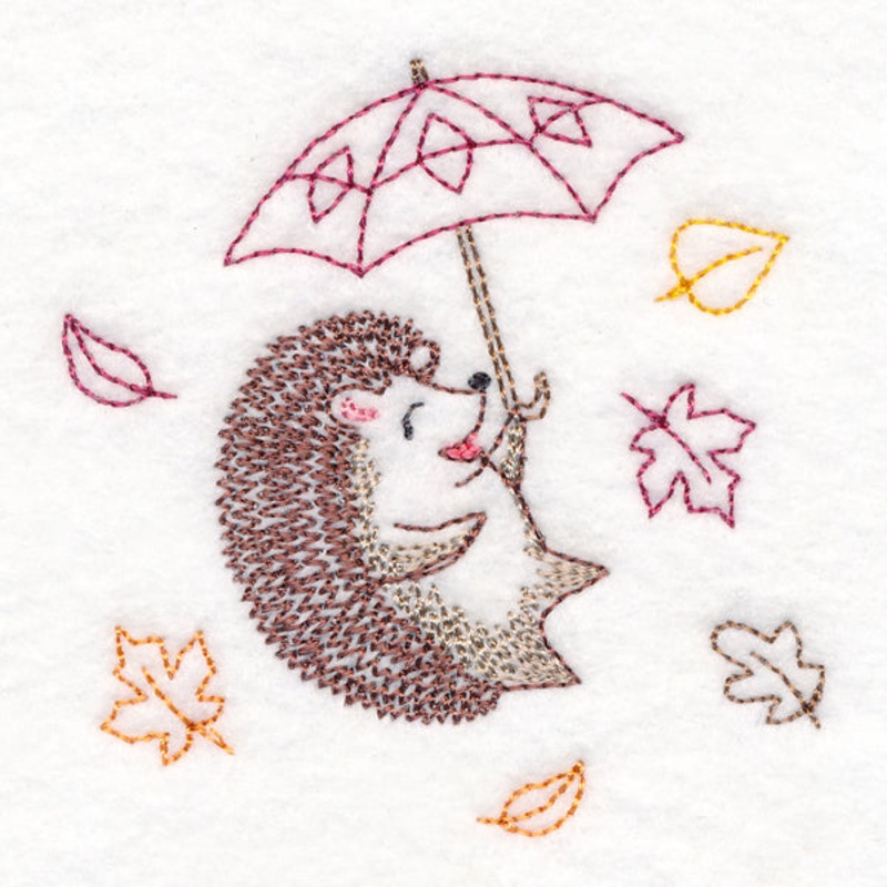 Blustery Autumn Hedgehog|2.76″ x 2.83″ / 70mm x 72mm