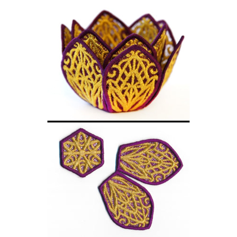 Lotus Candle Wrap (Lace)|3.66″ x 3.82″ / 93mm x 97mm