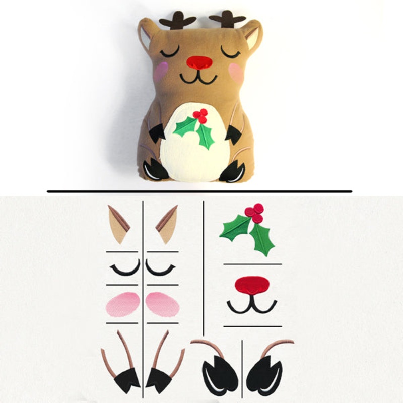 Reindeer Plush Kit|3.19″ x 3.86″ / 81mm x 98mm