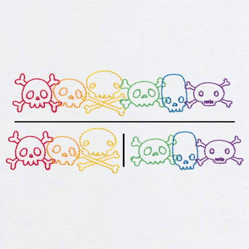 Skully Border (Split)|1.38″ x 3.54″ / 35mm x 90mm