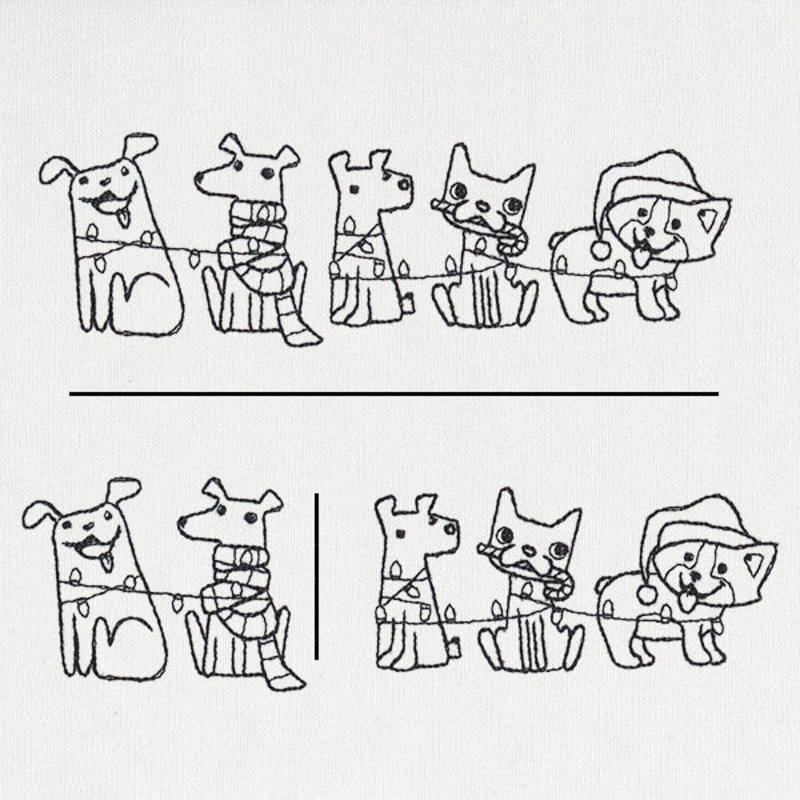 Tangled Pups Border (Split)|1.81″ x 3.86″ / 46mm x 98mm