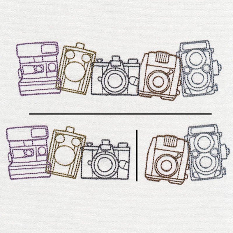 Vintage Camera Border (Split)|1.69″ x 3.86″ / 43mm x 98mm