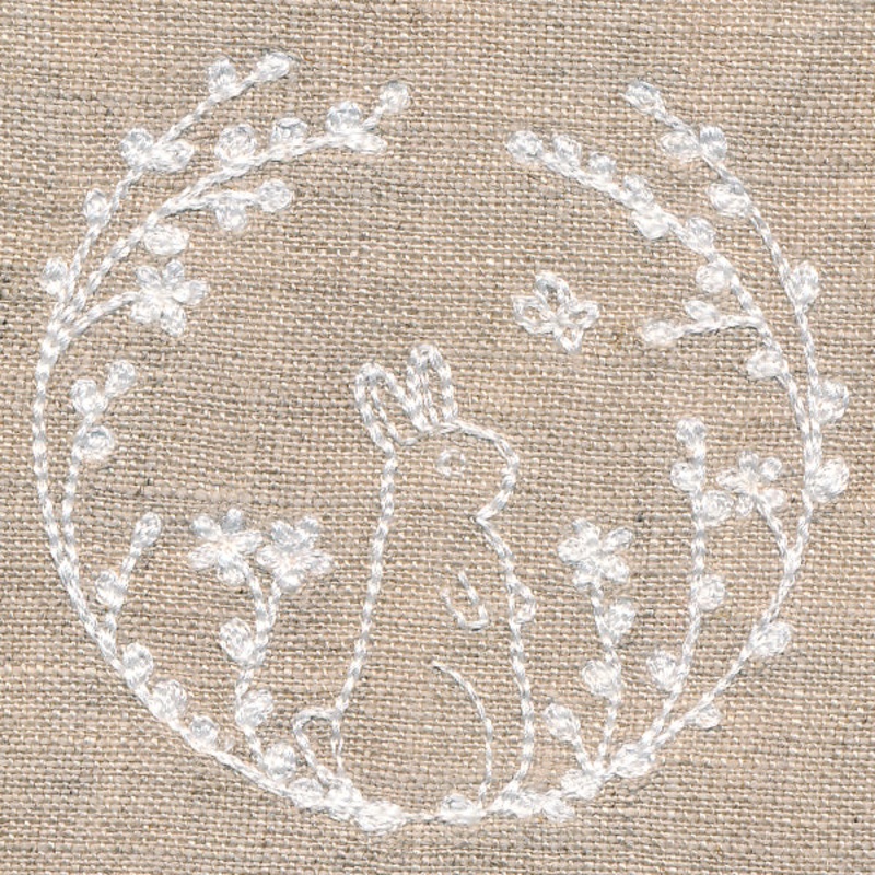 Woodland Laurel Scene – Bunny|2.6″ x 2.72″ / 66mm x 69mm