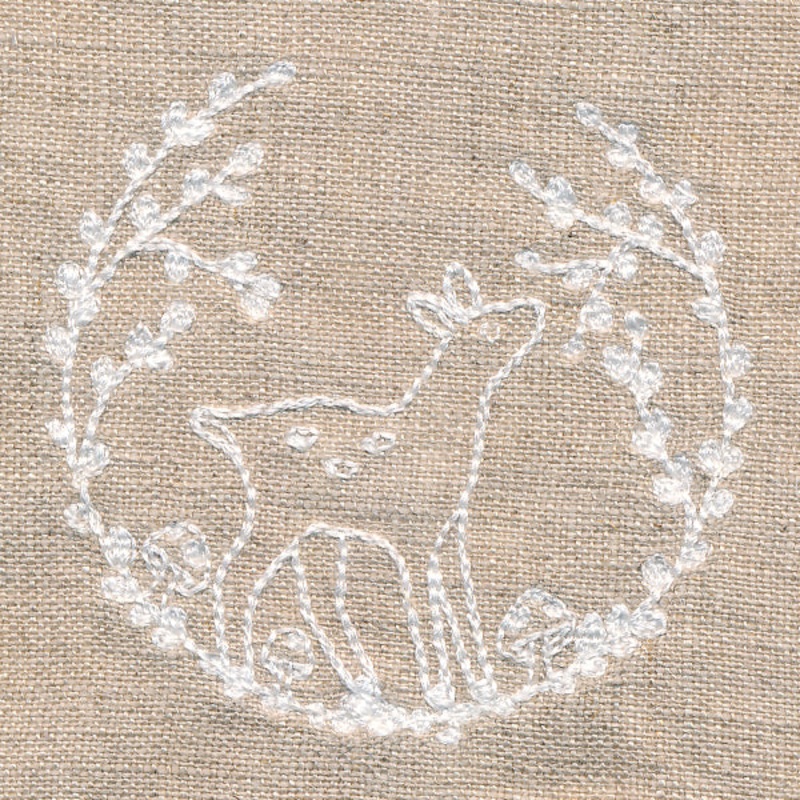 Woodland Laurel Scene – Deer|2.64″ x 2.76″ / 67mm x 70mm