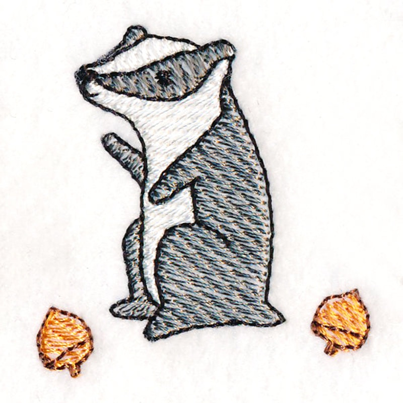 Adorable Woodland Badger|1.81″ x 1.69″ / 46mm x 43mm