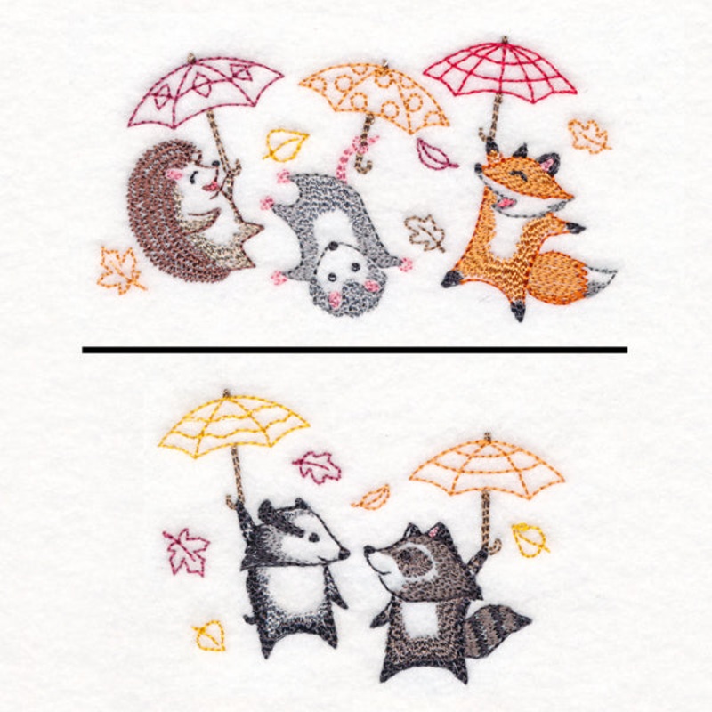 Blustery Autumn Animals|2.13″ x 3.9″ / 54mm x 99mm