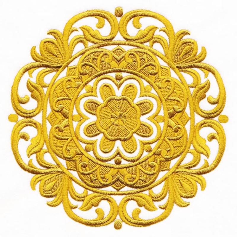 Gleaming Baroque Mandala|5.79″ x 5.79″ / 147mm x 147mm
