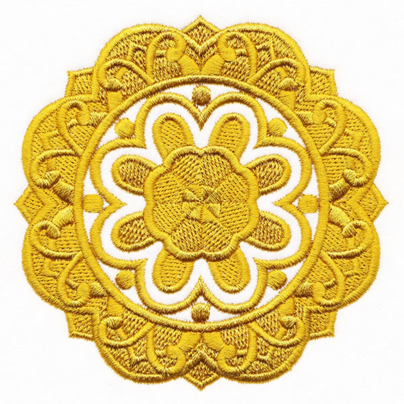 Luminous Baroque Mandala|3.78″ x 3.78″ / 96mm x 96mm