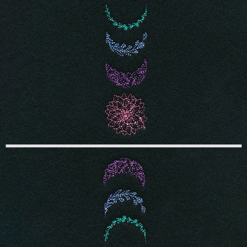 Blossoming Moon Phases|3.9″ x 1.3″ / 99mm x 33mm