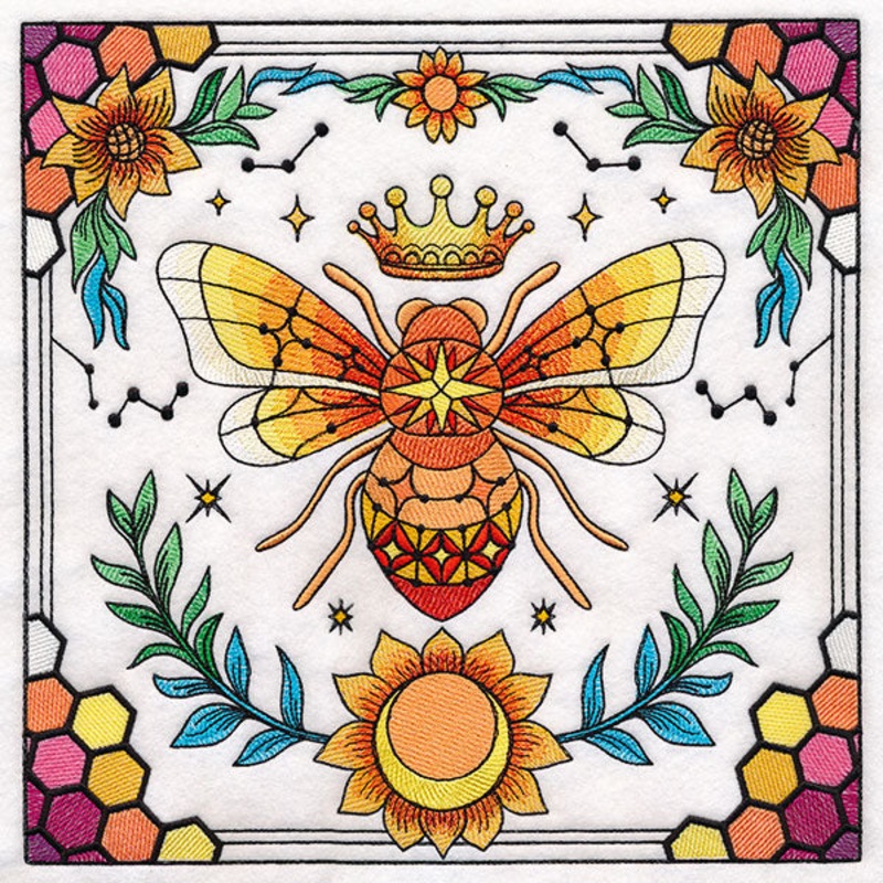 Celestial Queen Bee Square|10.84″ x 10.85″ / 275.27mm x 275.59mm