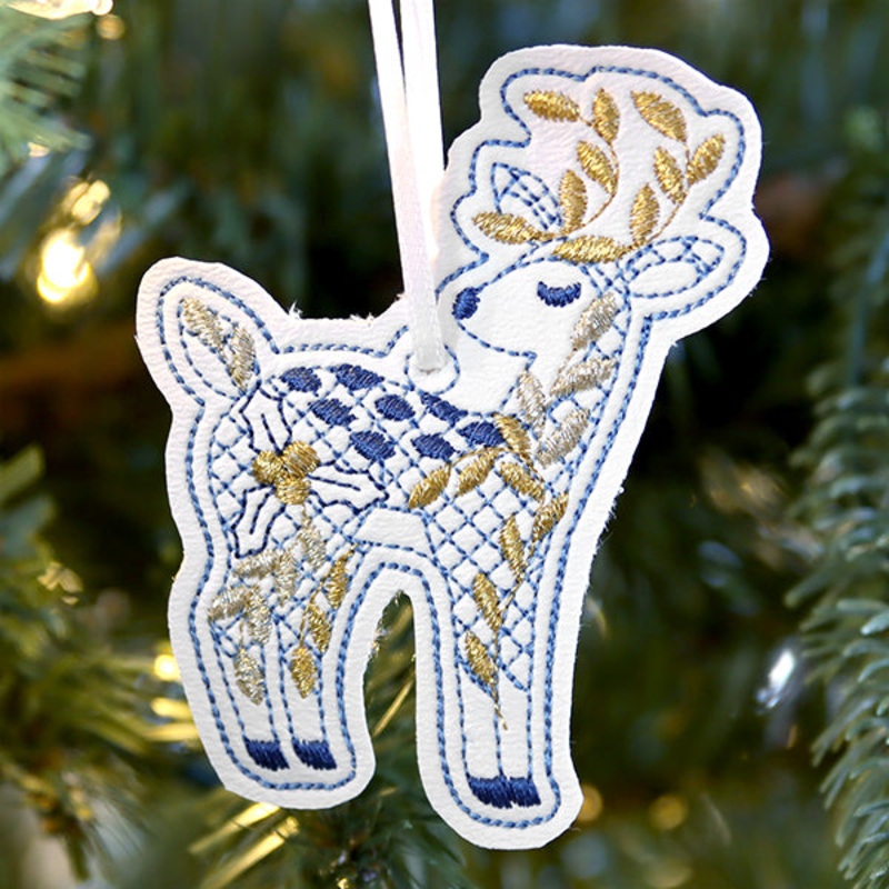 Glistening Ornament – Reindeer  (In-the-Hoop)