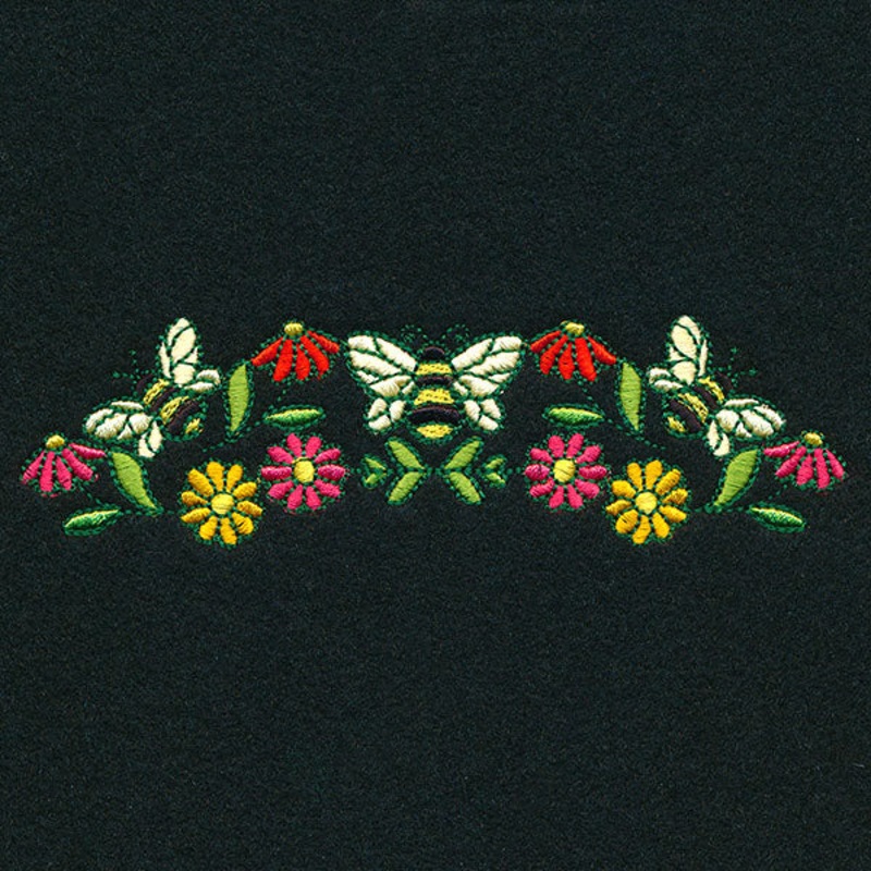 Honeybee Kaleidoscope Border|1.51″ x 5.42″ / 38.36mm x 137.69mm