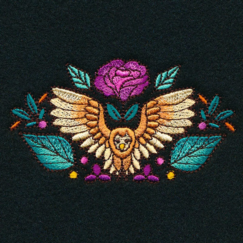 Owl Kaleidoscope Border|2.09″ x 3.9″ / 53.02mm x 98.93mm