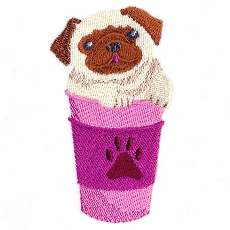 Pup-ppuccino Pug|3.62″ x 2.05″ / 92mm x 52mm