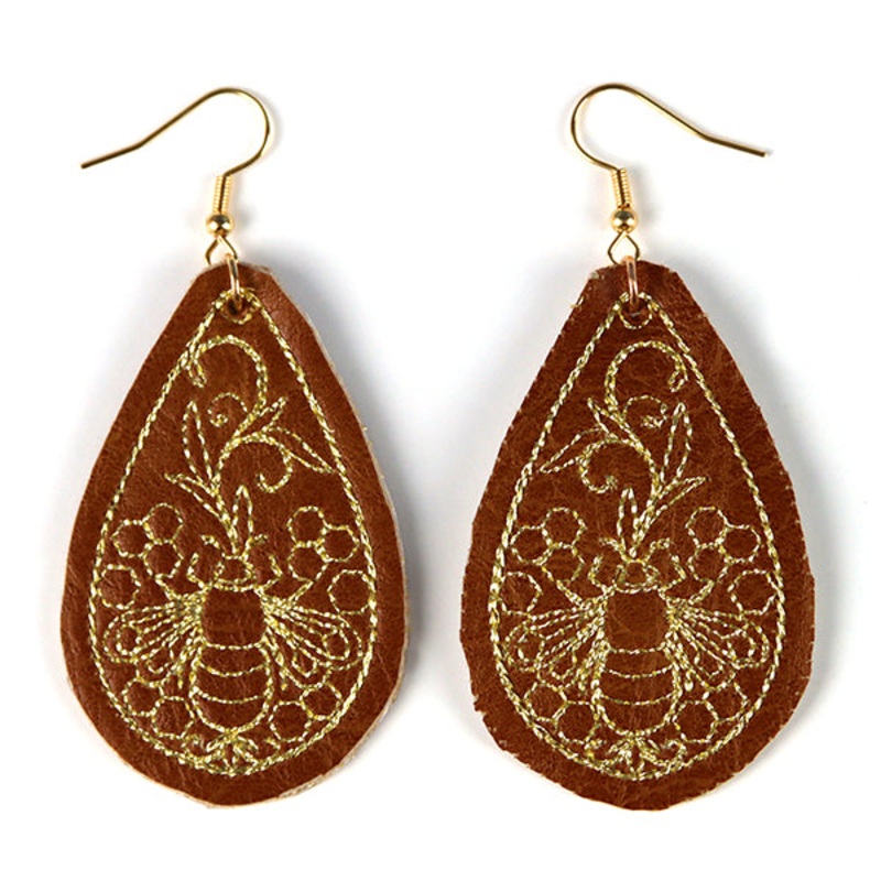 What’s The Buzz Leather Earrings (In-the-Hoop)