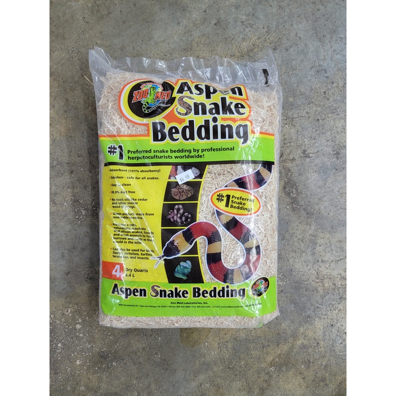 Zoo Med Aspen Snake Bedding|4.4 L (1 gal)|8.8 L (2 gal)|26.4 L (4 gal)
