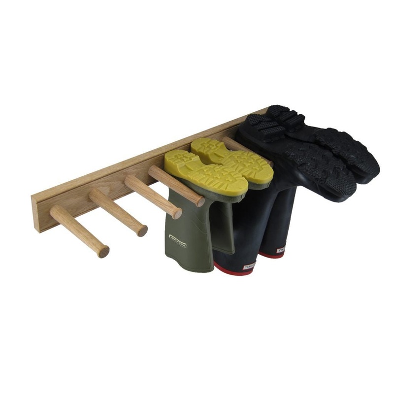 English Wellington Boot Rack – White Oak 3 Pair