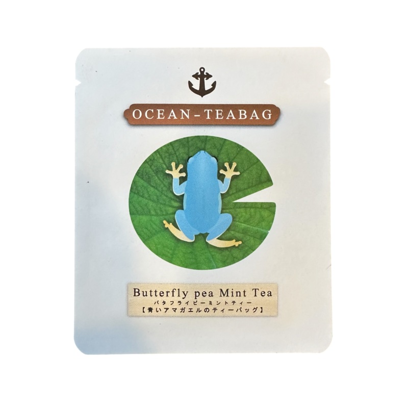 Ocean Teabag – Butterfly Pea Mint Tea – Frog on Leaf