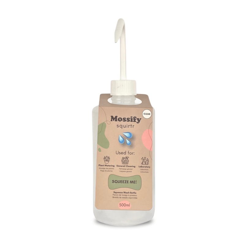Mossify Squirtr  Precision Squeeze Bottle Plant Mister (Clear, 500ml)