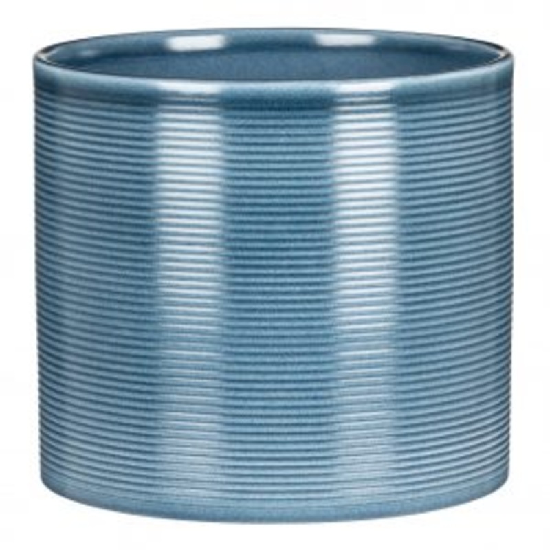 Stylish Ceramic Cache/Cover pots – Blue Jeans – 16cm