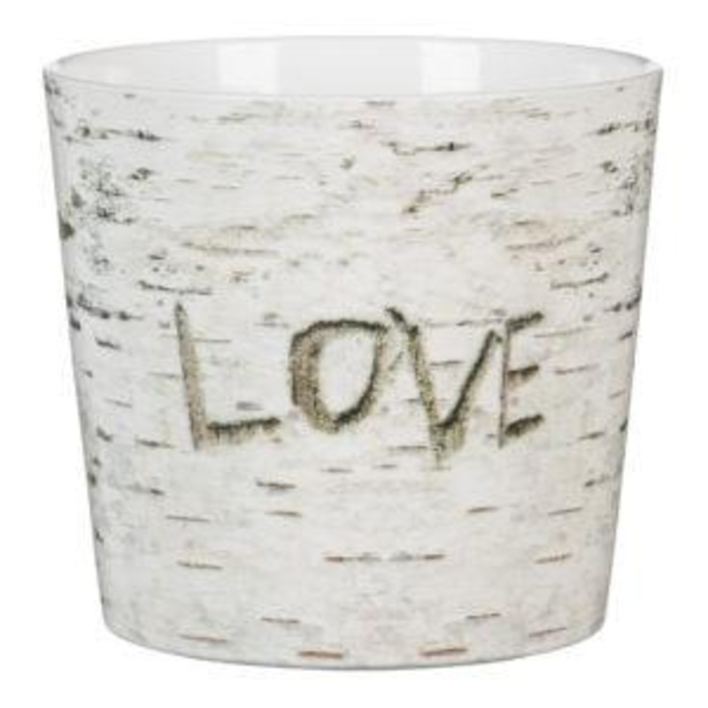 Stylish Ceramic Cache/Cover pots – Love – 11cm