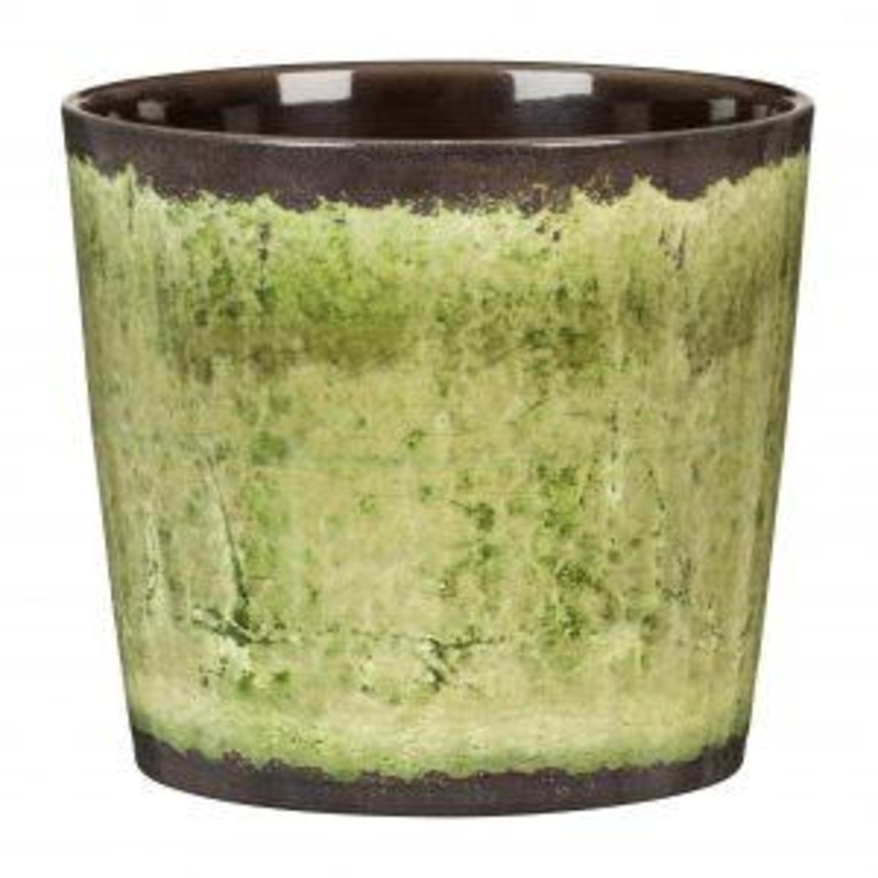 Stylish Ceramic Cache/Cover pots – Meadow Glaze – 13cm