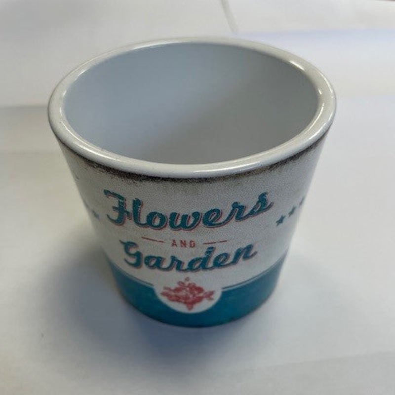 Stylish Ceramic Cache/Cover pots – Retro Mediterranean – 7cm – Flowers & Garden