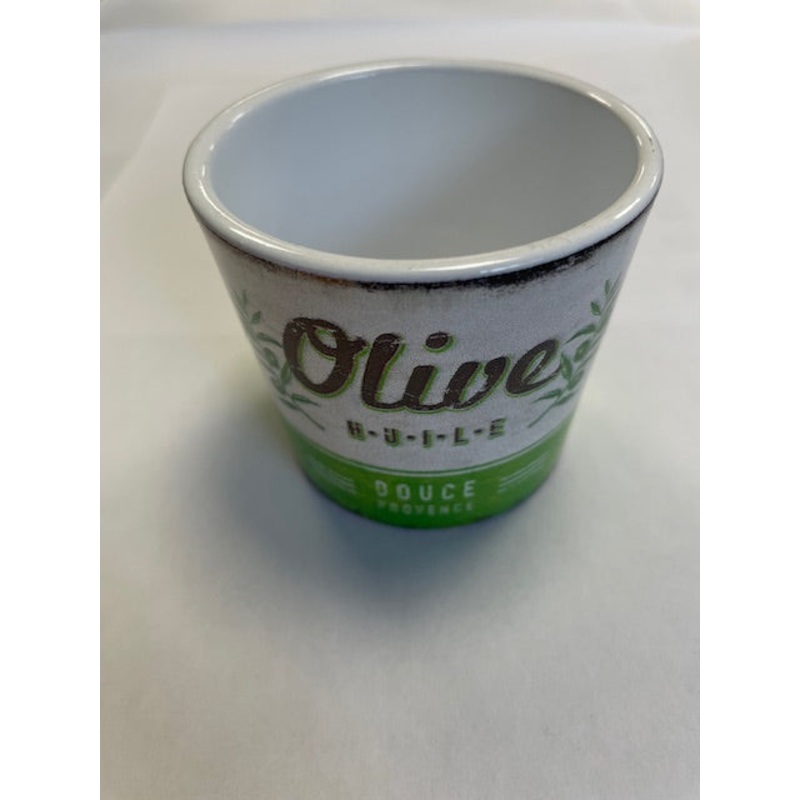 Stylish Ceramic Cache/Cover pots – Retro Mediterranean – 7cm – Olive
