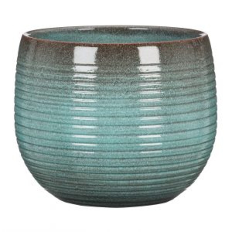 Stylish Ceramic Cache/Cover pots – Wild Sea – 16cm