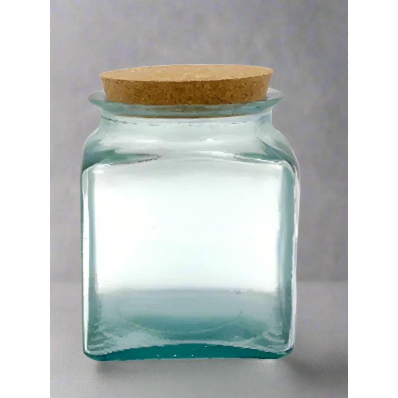 1.1 litre Recycled Glass Terrarium Jar with a cork lid