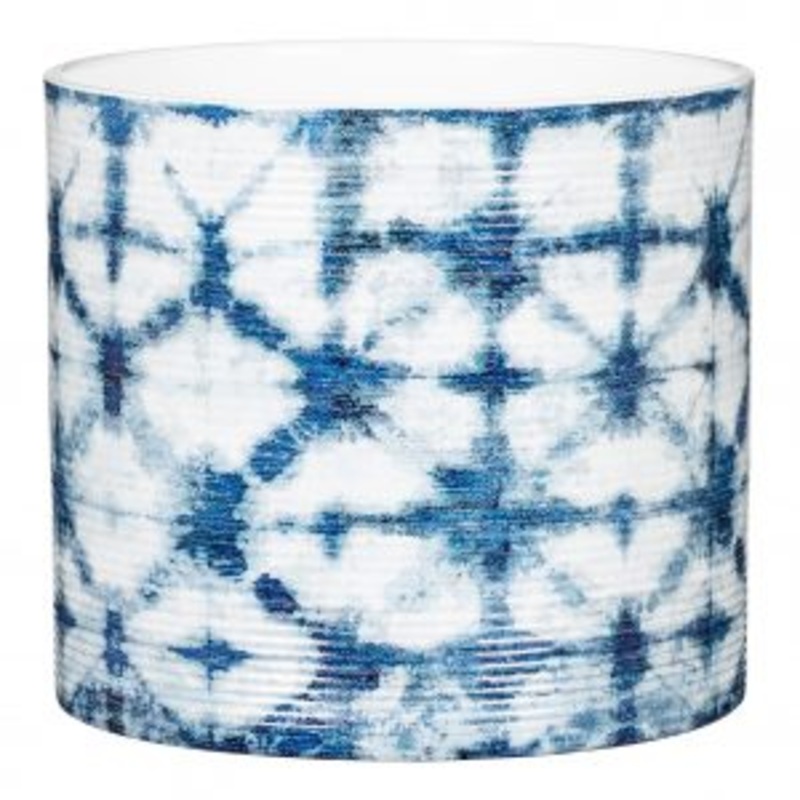 Stylish Ceramic Cache/Cover pots – Blue Batik – 16cm