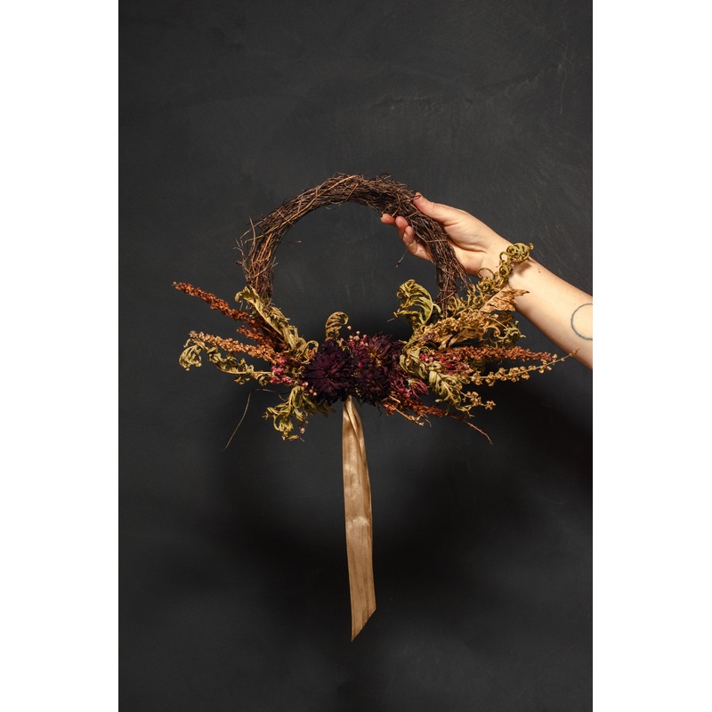 Handcrafted Moody Dried Floral Wreath