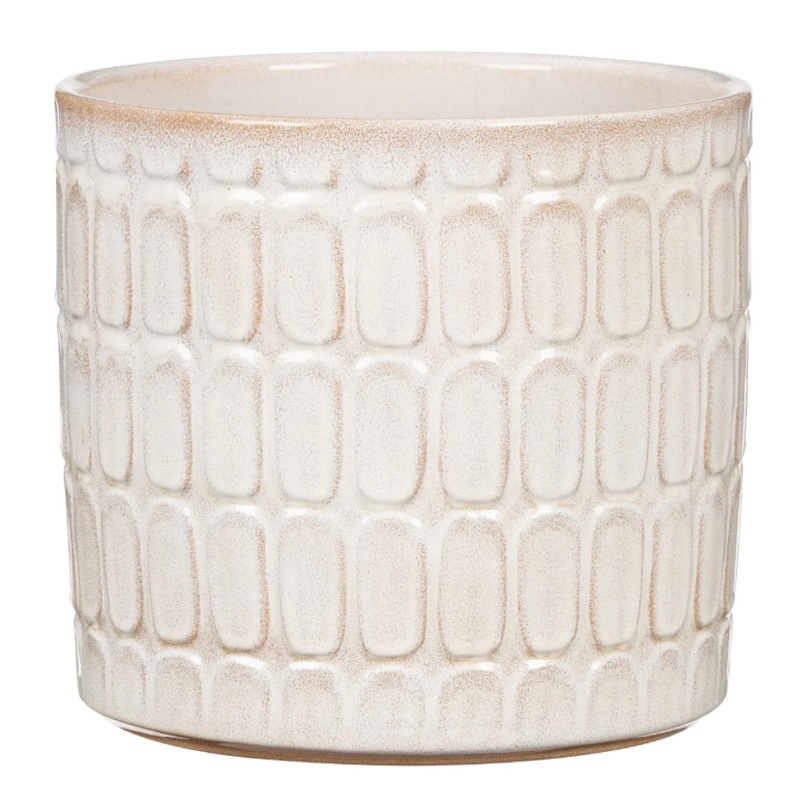 Stylish Ceramic Cover pots – Textured (Opale) – 12cm – 878-12