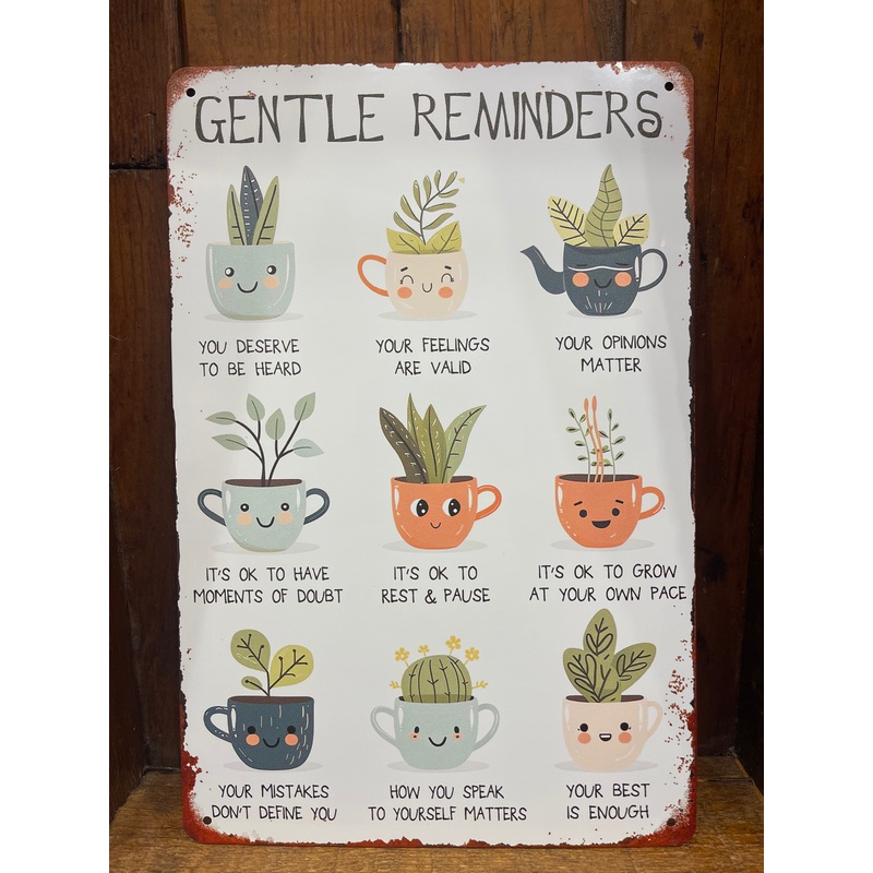 Gentle Reminders Mental Health Matters Metal Sign
