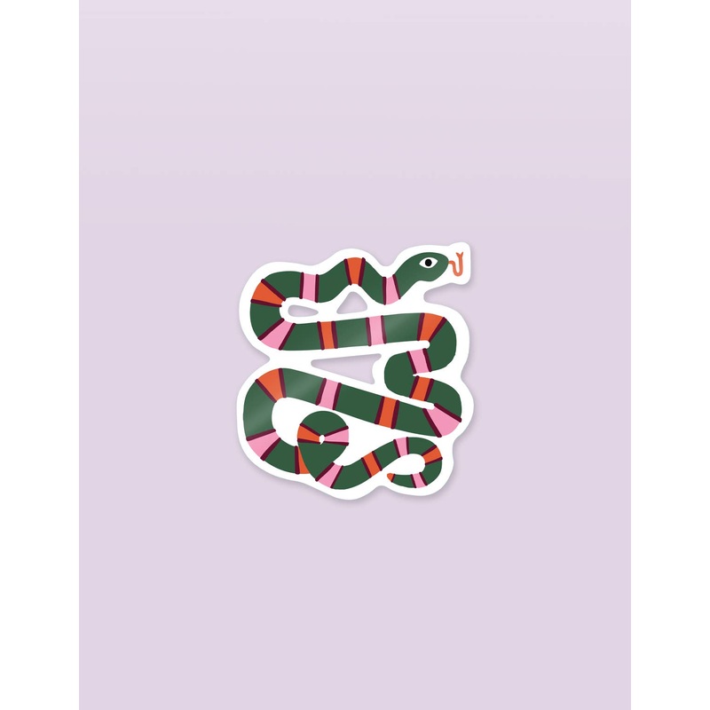Striped Snake Die Cut Sticker