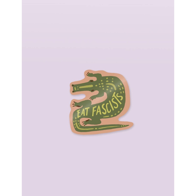 Eat Fascists Gator Die Cut Sticker