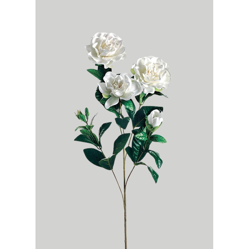 Artificial Gardenia Flower Branch in White – 27