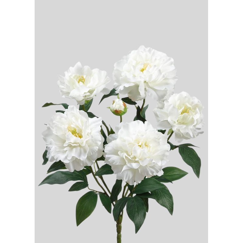 Artificial Peony Flower Bush in White – 18