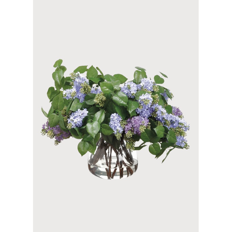 Blooming Fake Lilac Glass Vase Arrangement – 24