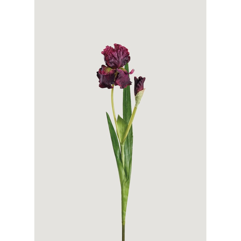 Deep Plum Purple Artificial Iris Flower – 37