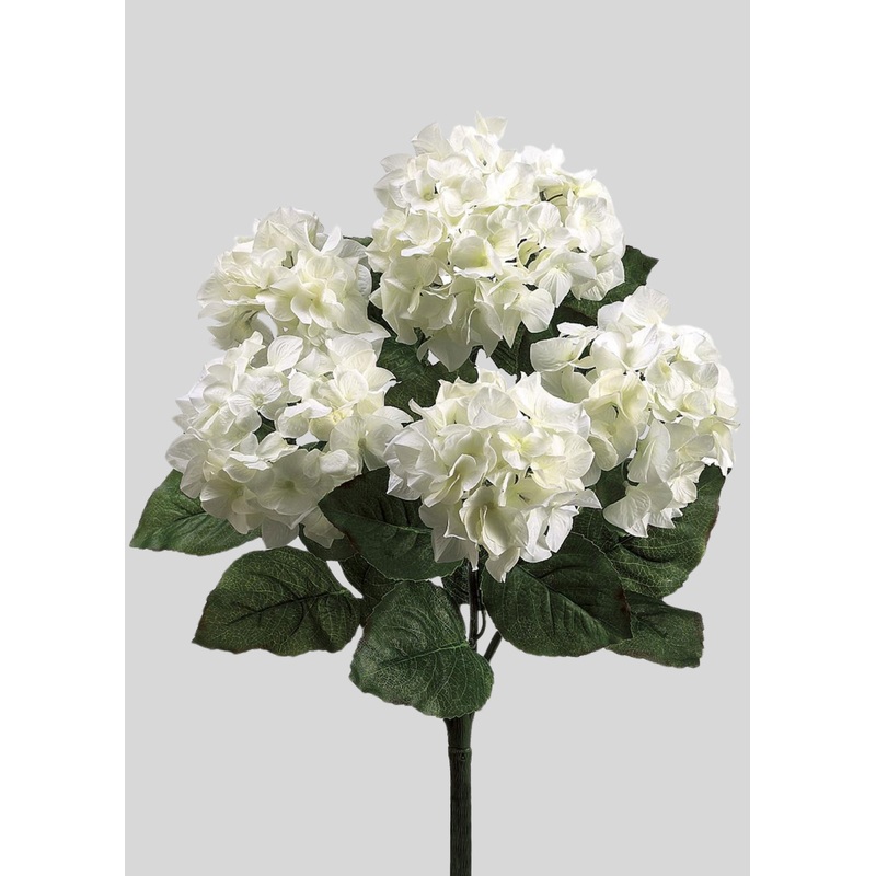 Fake Blooming Hydrangea Bush in Cream White – 22