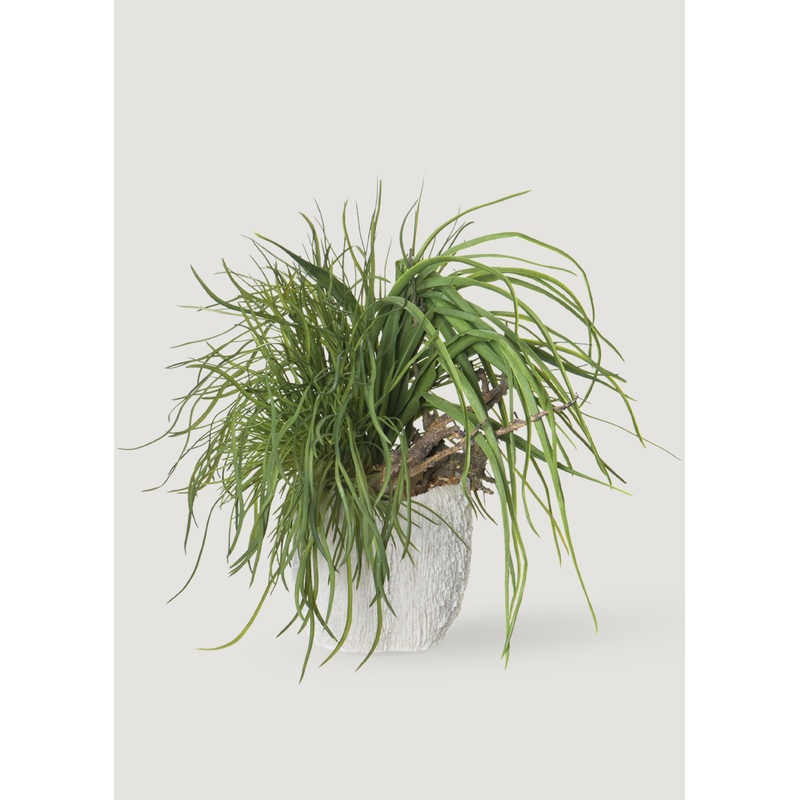 Fake Potted Grass and Driftwood Arrangement in Vase – 18.5