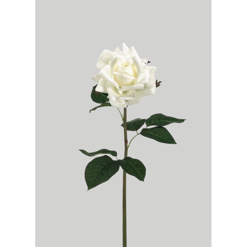 Fake Rose Real Touch Flower in White – 20.5