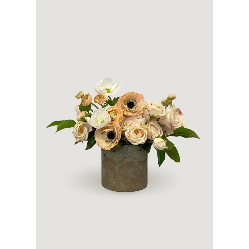 Real Touch Rose and Anemone Potted Flower Arrangement – 12