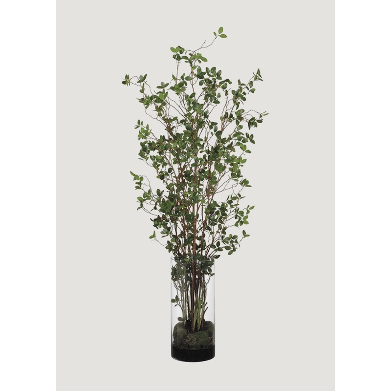 Artificial Tree Plant in Glass Cylinder Vase – 60