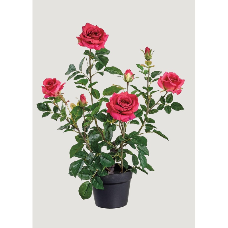 Fake Potted Patio Red Rose Arrangements – 25
