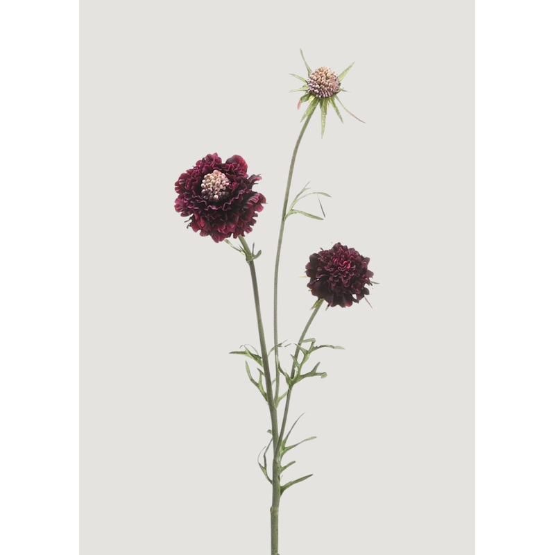 Fake Scabiosa Wildflowers in Eggplant – 28