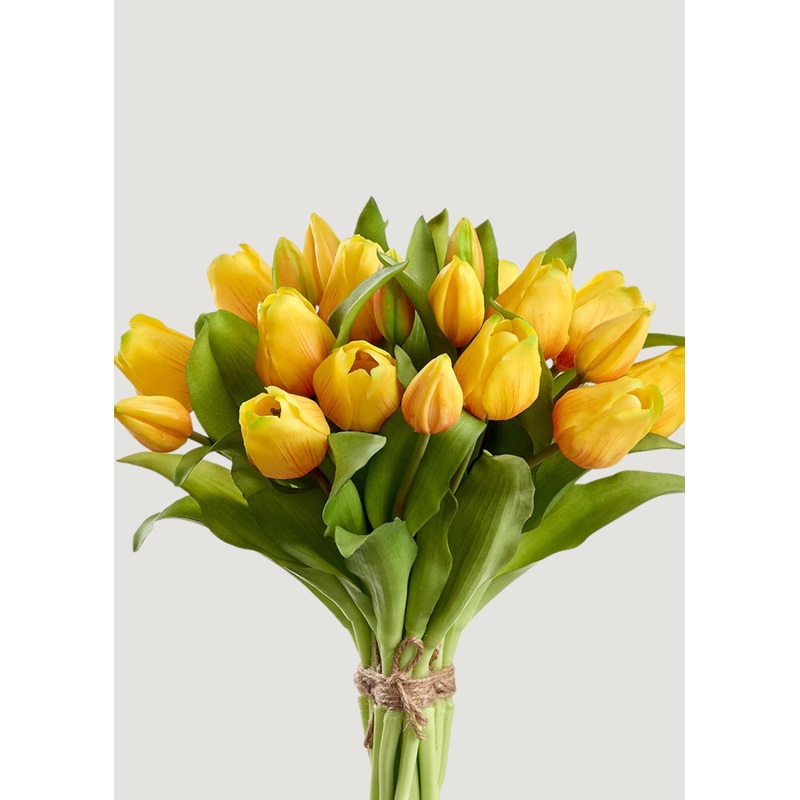 Yellow Tulip Artificial Flower Bouquet – 11.75