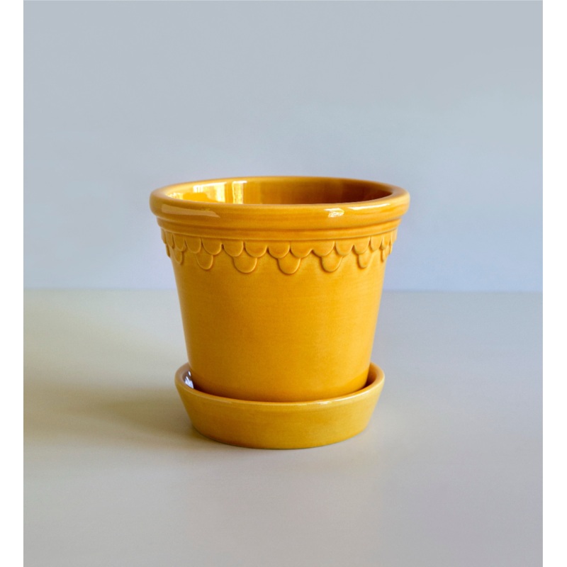 Bergs Potter | Copenhagen | Amber Yellow Pot & Saucer