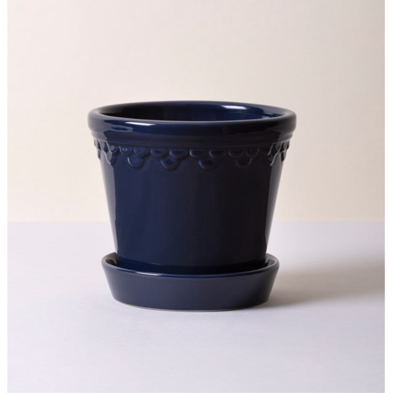 Bergs Potter | Copenhagen | Sapphire Blue Pot & Saucer